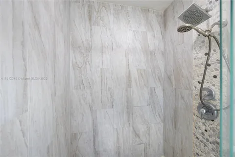 a close view of shower curtain