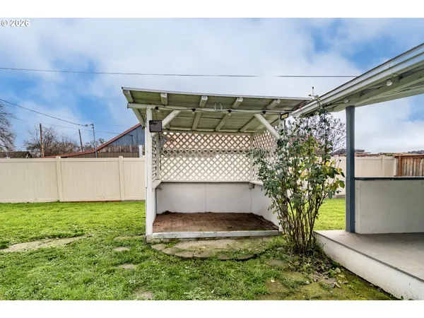 a view of bathroom with a sink and a yard