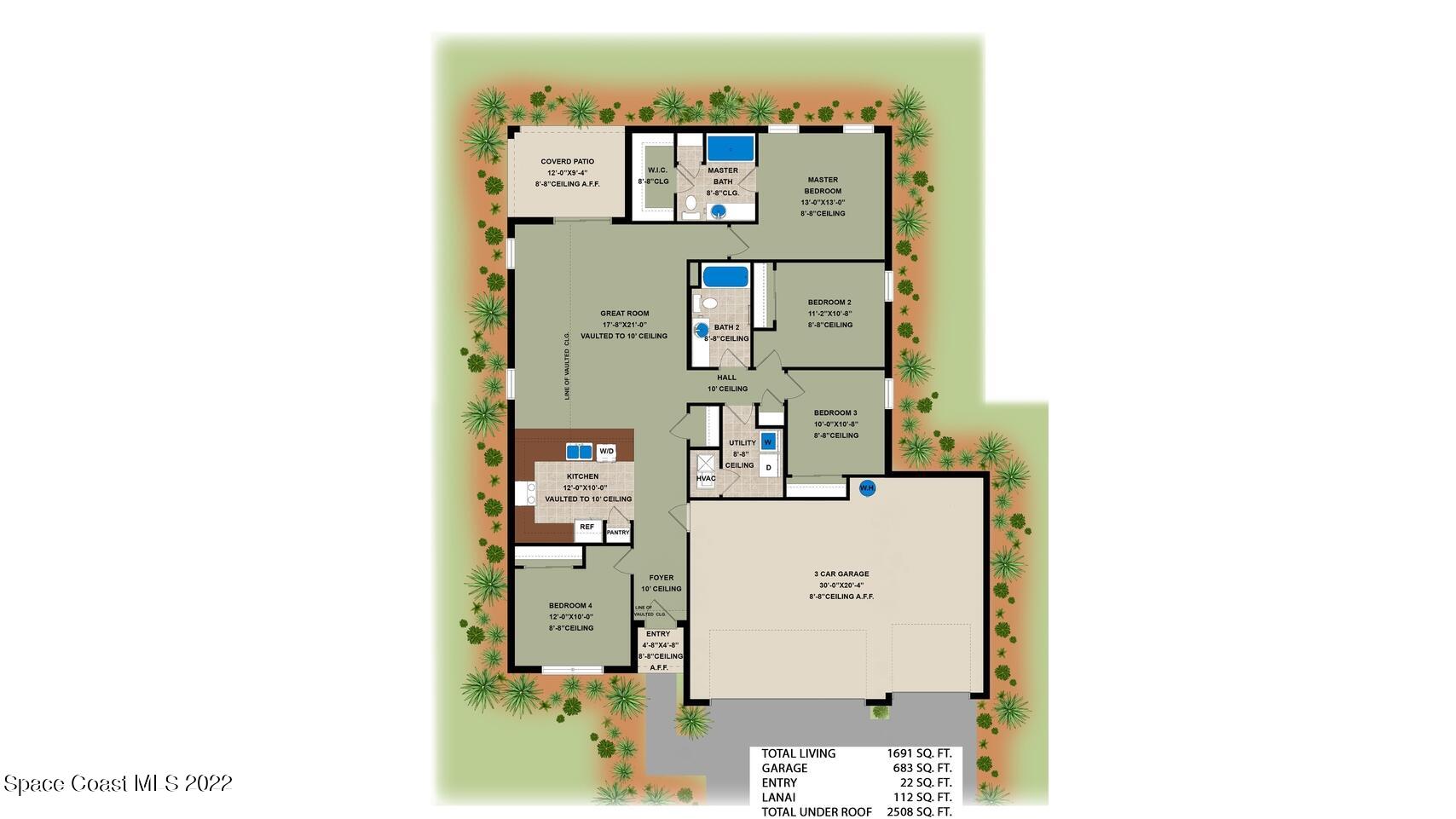 1081 Degroodt Road Southwest Palm Bay, FL 32908 - Photo 10 of 10 Sanible 1691_3 Car Floor plan.1708x961
