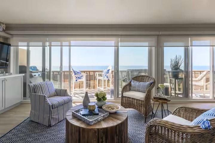 240 Rio Del Mar Boulevard, Unit O Aptos, CA 95003 - Photo 3 of 25 a living room with furniture and floor to ceiling windows