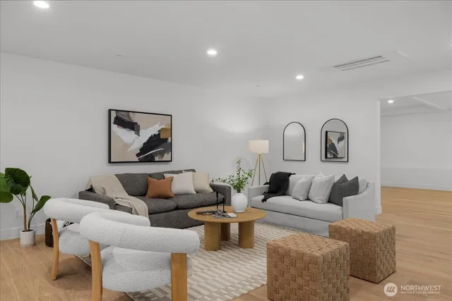 a living room with furniture