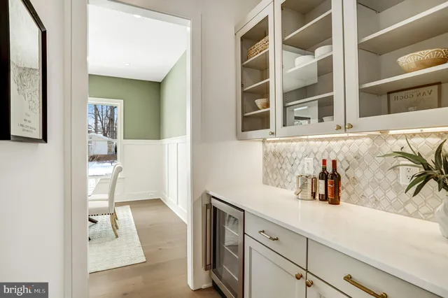 a view of cabinets and window