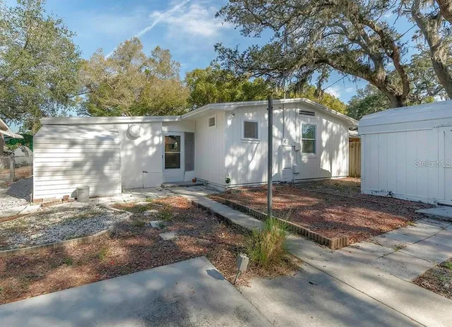 a backyard of a house