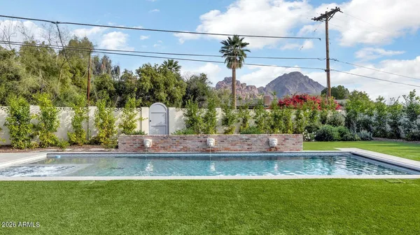 a view of a yard with a slide