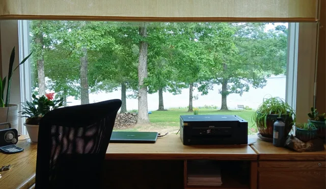 a room with furniture and window