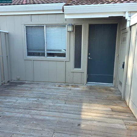 a view of wooden door