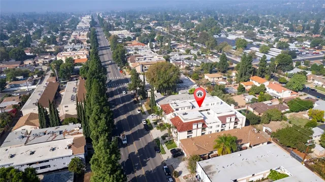 an aerial view of a city with lots of residential buildings