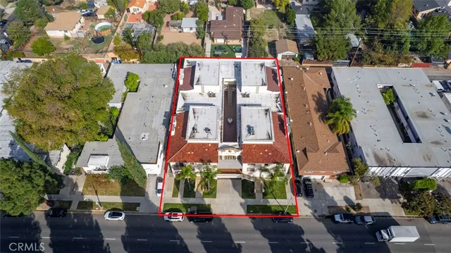 aerial view of a fireplace with a potted plant