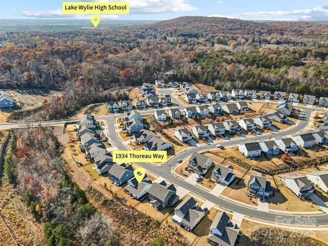 an aerial view of multiple house