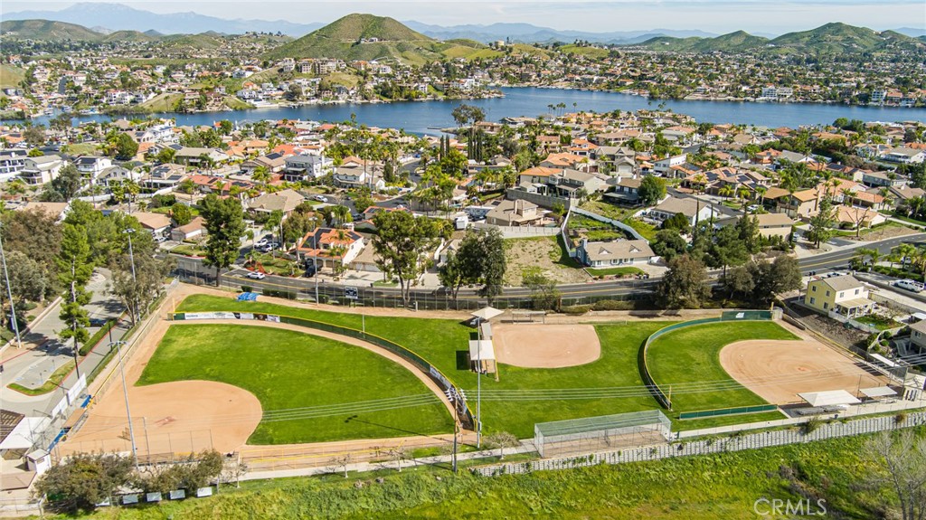 30010 Big Range Road Canyon Lake, CA 92587 - Photo 11 of 55 Drone view over 3 Little League Baseball fields w/ Lake in background