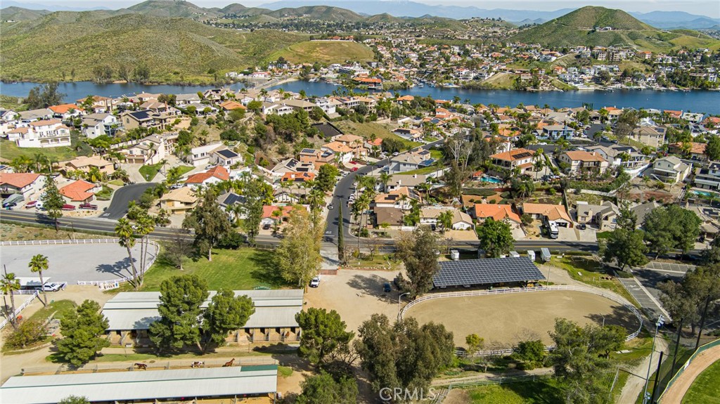 30010 Big Range Road Canyon Lake, CA 92587 - Photo 7 of 55 drone view over Equestrian Center with Lake in background