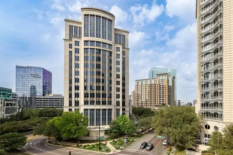 a front view of a multi story building