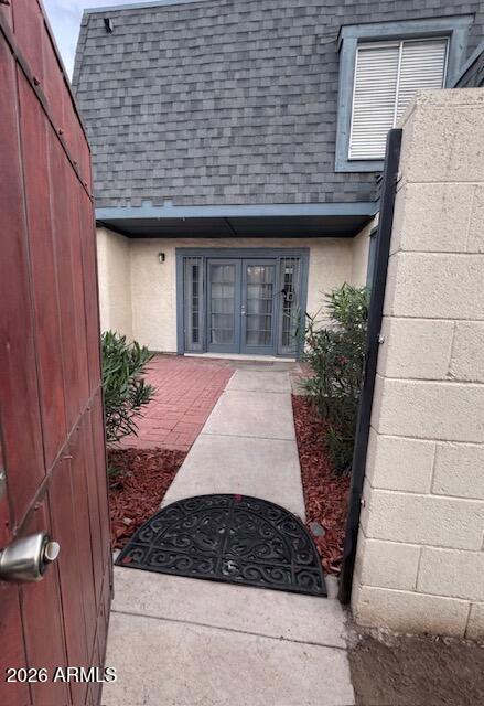 a front view of a house