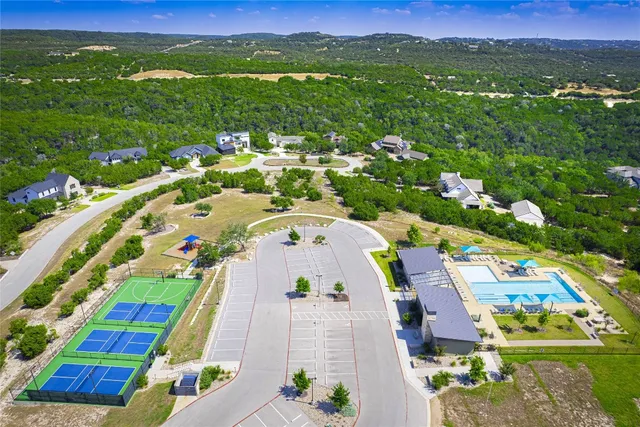 a view of a street with a houses