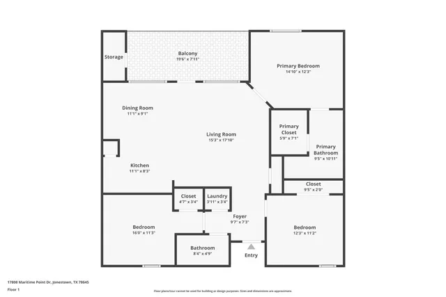 $1,995 | 17808 Maritime Point, Unit 202, Jonestown, TX 78645