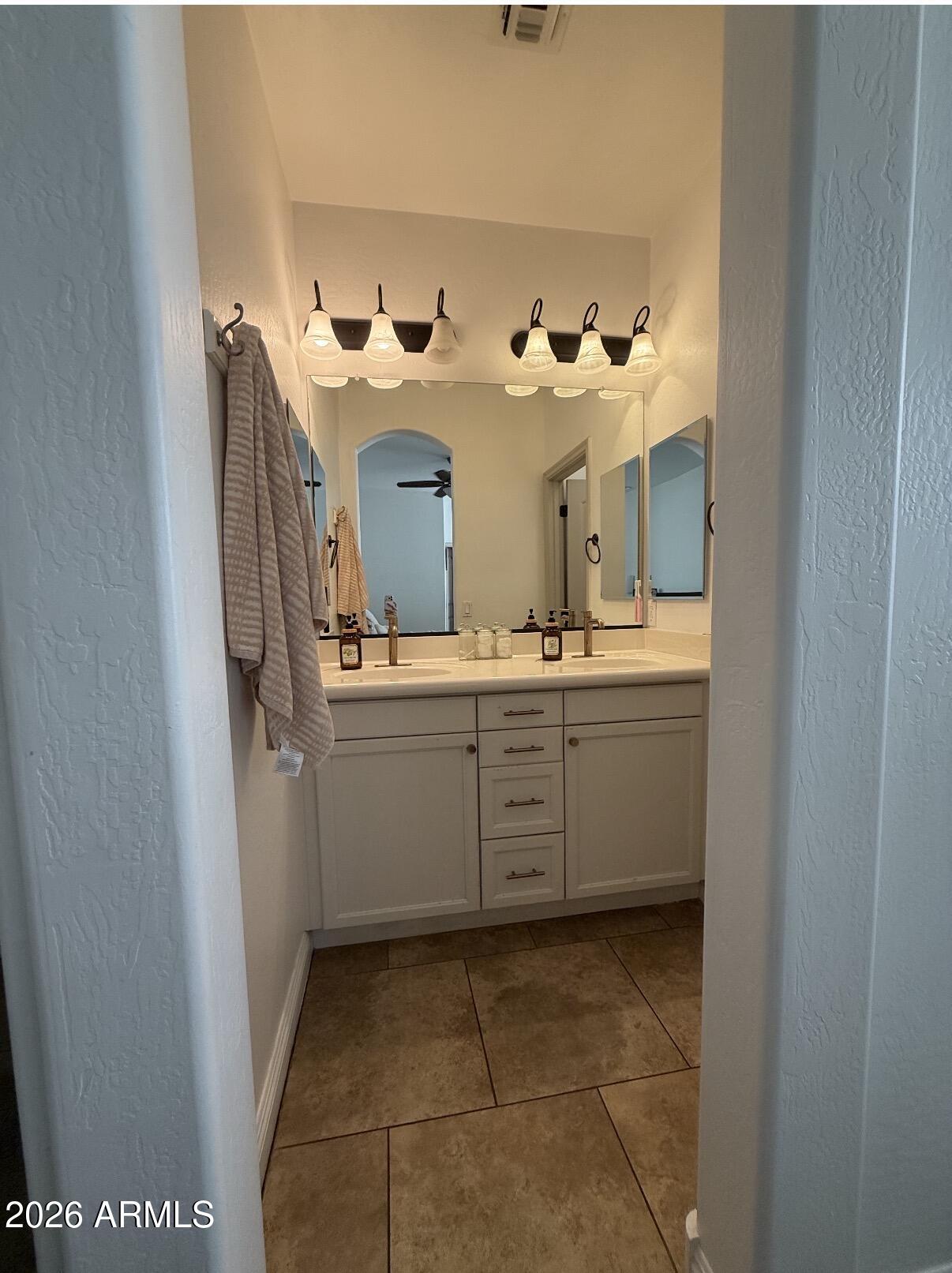 1377 South Chaparral Boulevard Gilbert, AZ 85296 - Photo 12 of 22 a bathroom with a sink and a mirror