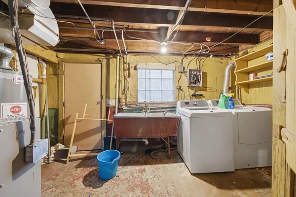 a room with furniture and a potted plant