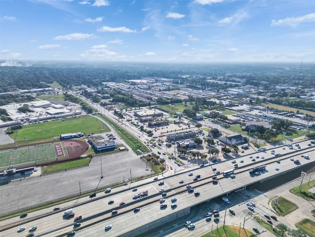 an aerial view of a city
