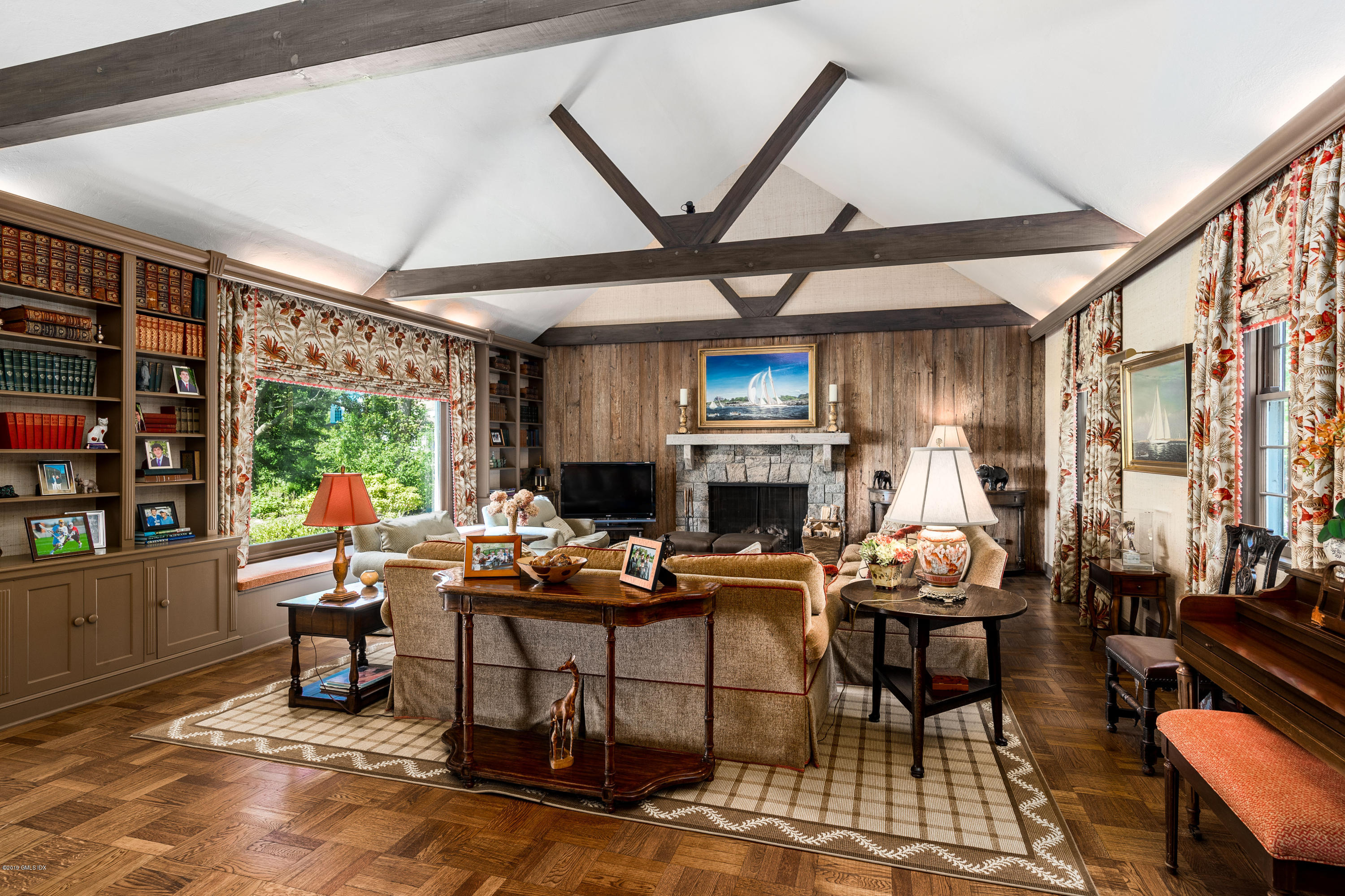 78-80 Cedar Cliff Road Riverside, CT 06878 - Photo 8 of 24 a work room with furniture and a fireplace