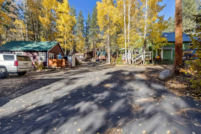 a view of a street with houses