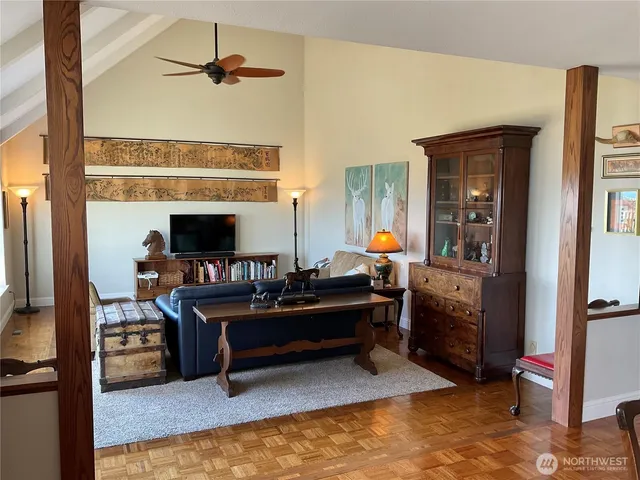 a living room with furniture