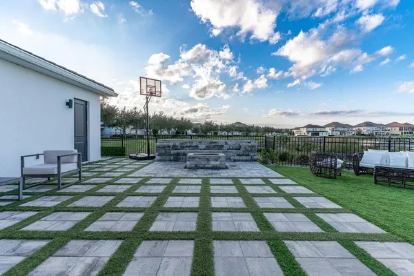 a view of kitchen and dining area with furniture
