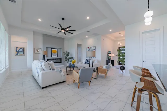 a living room with furniture