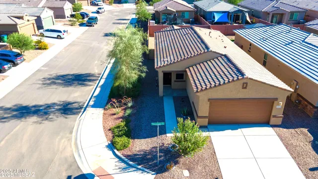 an aerial view of a house