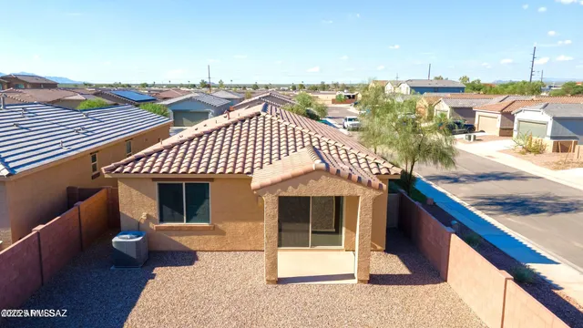 an aerial view of a house