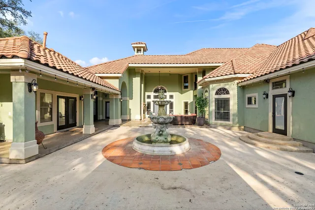 a swimming pool with outdoor view