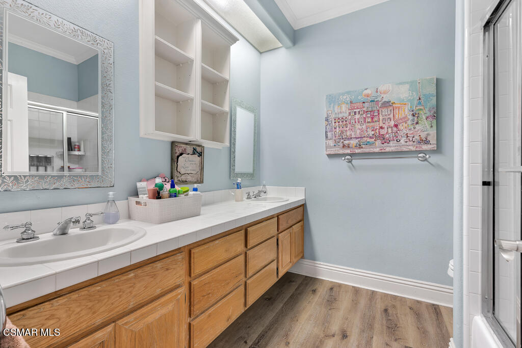 11177 Terraceridge Road Moorpark, CA 93021 - Photo 32 of 54 a bathroom with a sink and a mirror