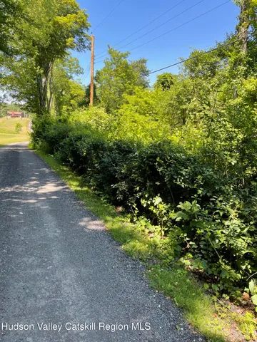 a view of a large yard with lots of green space