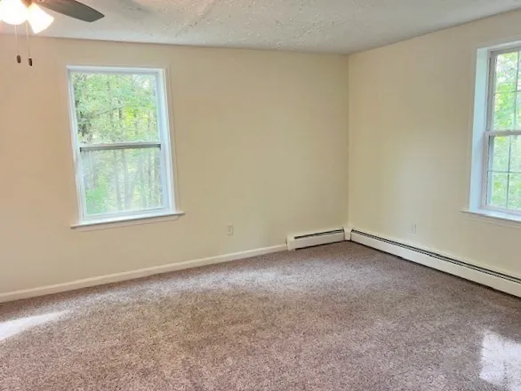 an empty room with a window