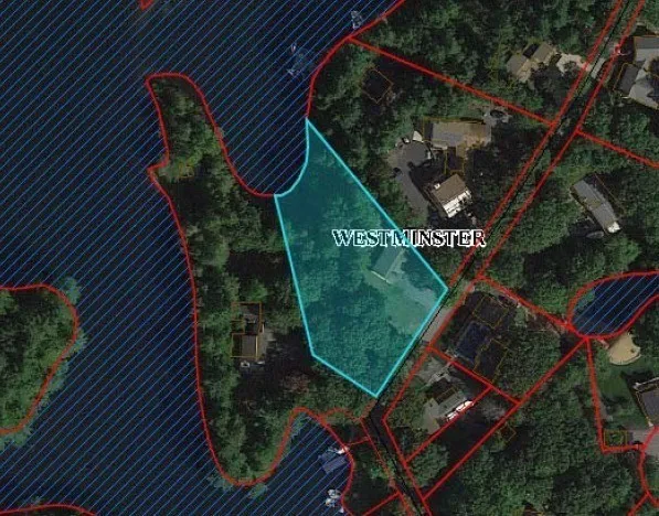 an aerial view of a backyard