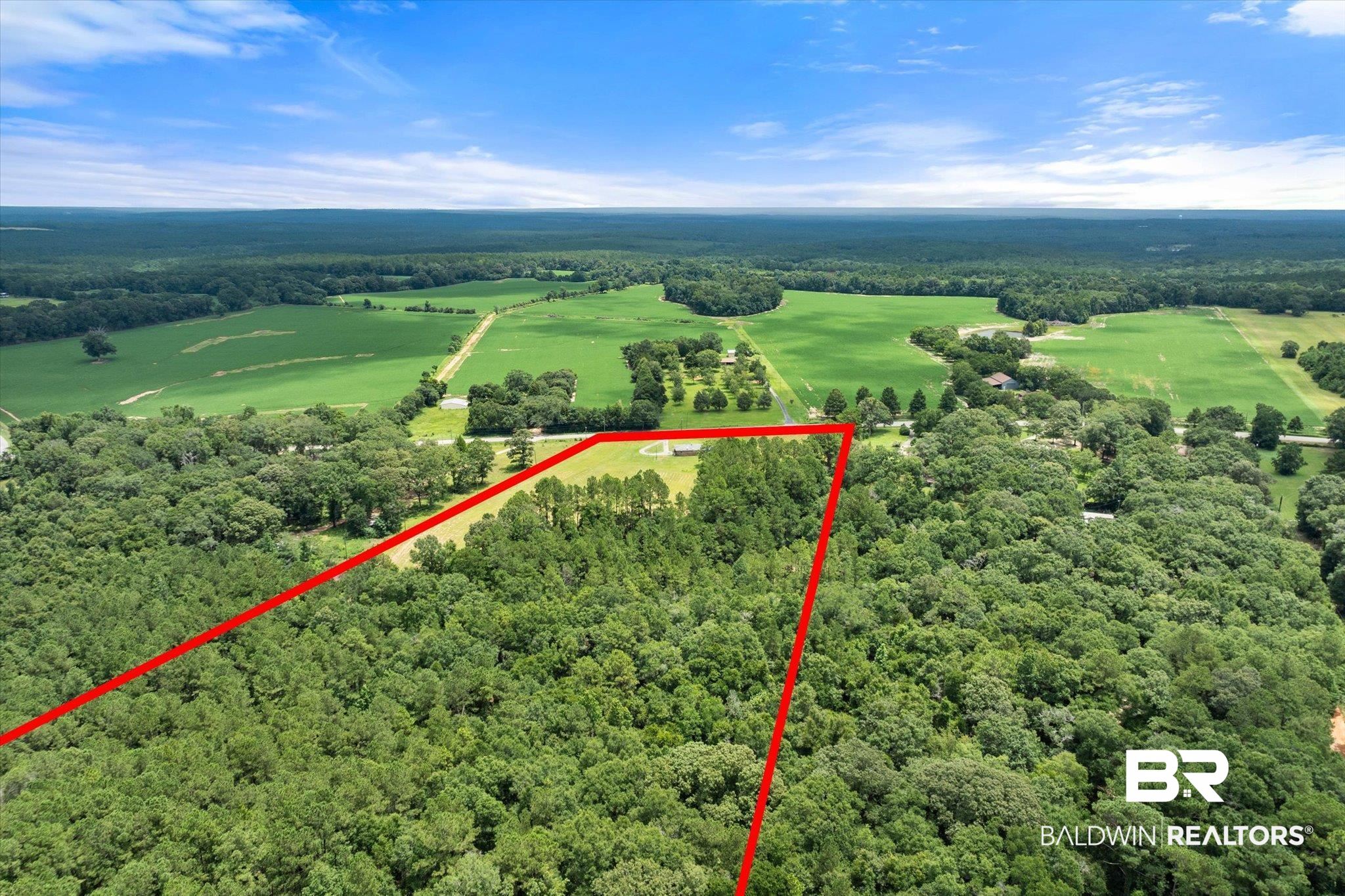 11601 Lott Road Chunchula, AL 36521 - Photo 26 of 34 View of property location featuring a heavily wooded area and property boundaries highlighted