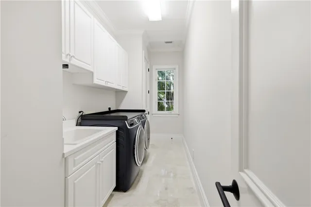 a view of a patio with couches table and chairs and potted plants