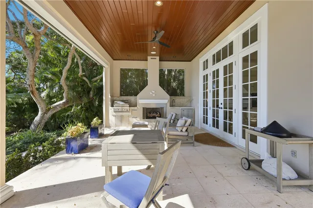 a view of a lake with a house in the background
