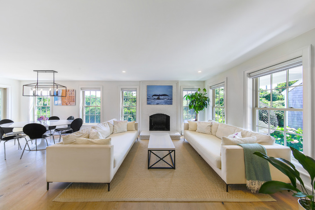 16 Somerset Road Nantucket, MA 02554 - Photo 11 of 30 a living room with furniture fireplace and window