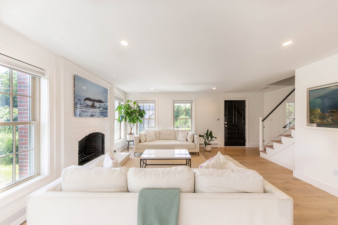 16 Somerset Road Nantucket, MA 02554 - Photo 12 of 30 a living room with furniture and a fireplace