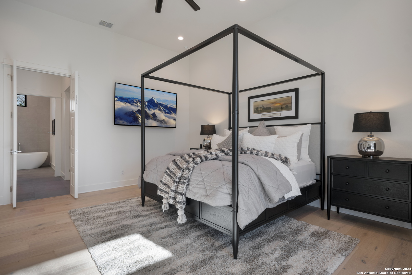 1341 Palmetto Spring Branch Spring Branch, TX 78070 - Photo 26 of 64 a bedroom with a bed and a television