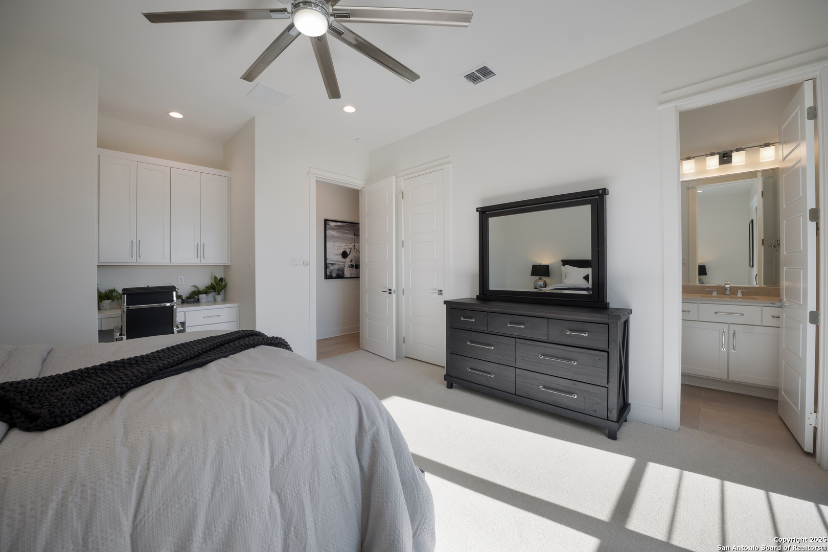 1341 Palmetto Spring Branch Spring Branch, TX 78070 - Photo 45 of 64 a bedroom with a bed and a chandelier