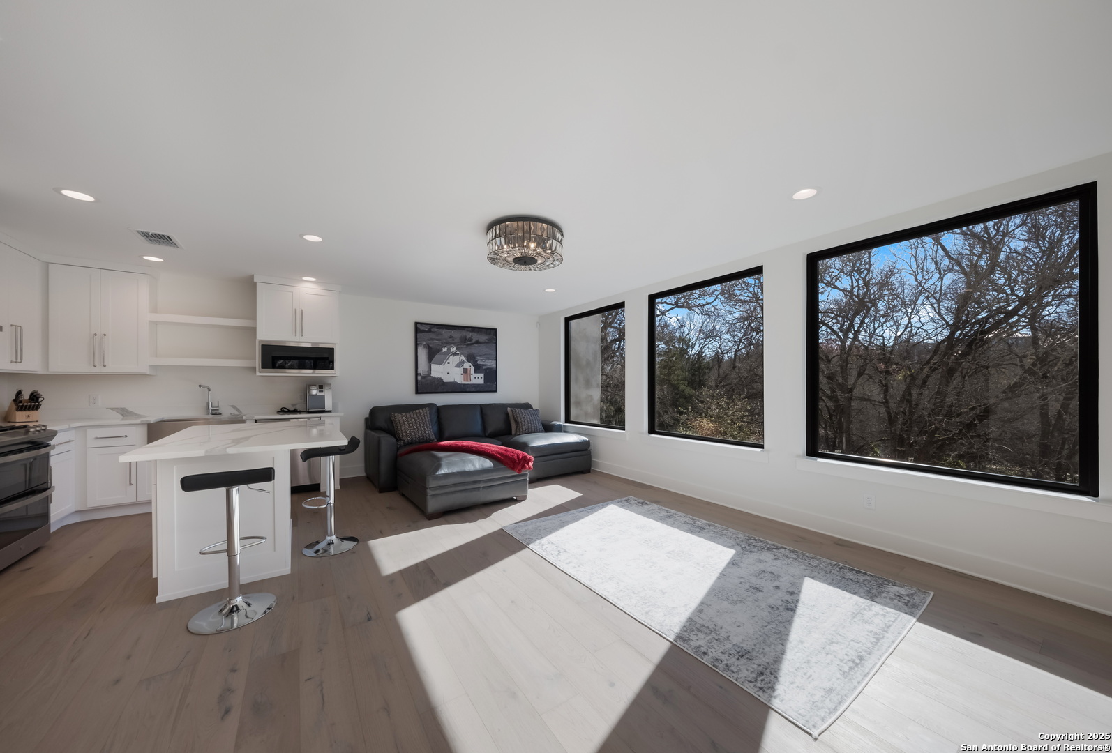 1341 Palmetto Spring Branch Spring Branch, TX 78070 - Photo 50 of 64 a kitchen with a refrigerator and a stove top oven