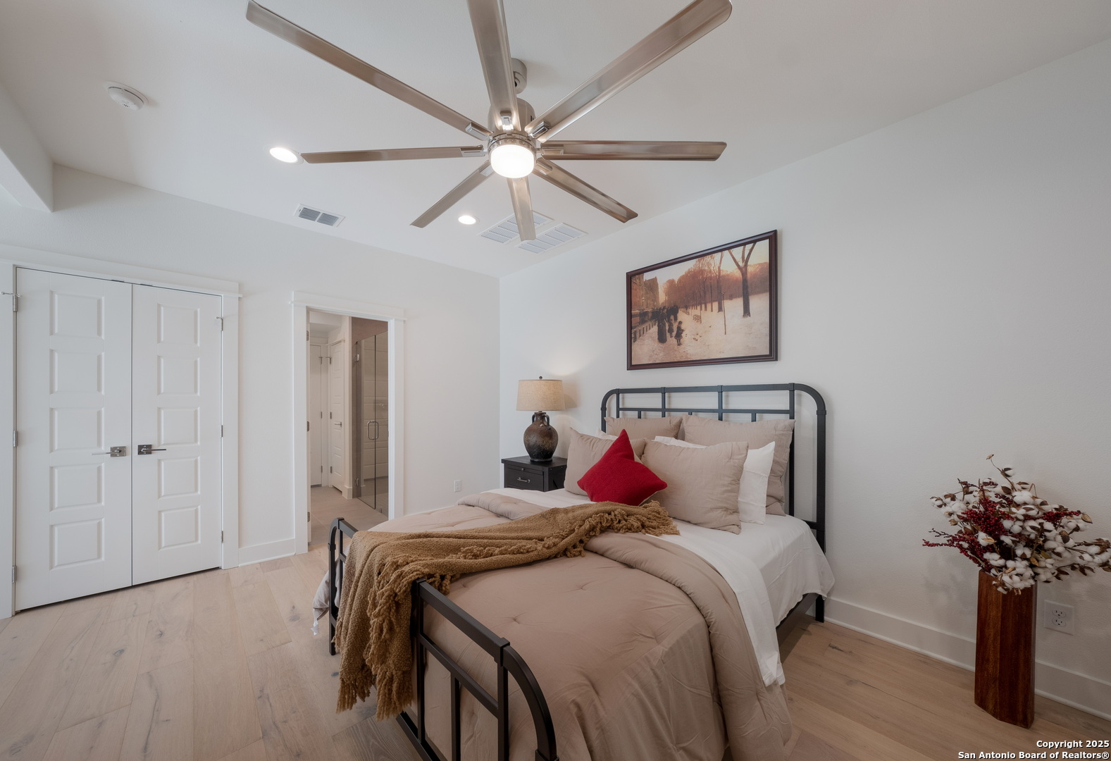 1341 Palmetto Spring Branch Spring Branch, TX 78070 - Photo 54 of 64 a bed room with a bed and a chandelier