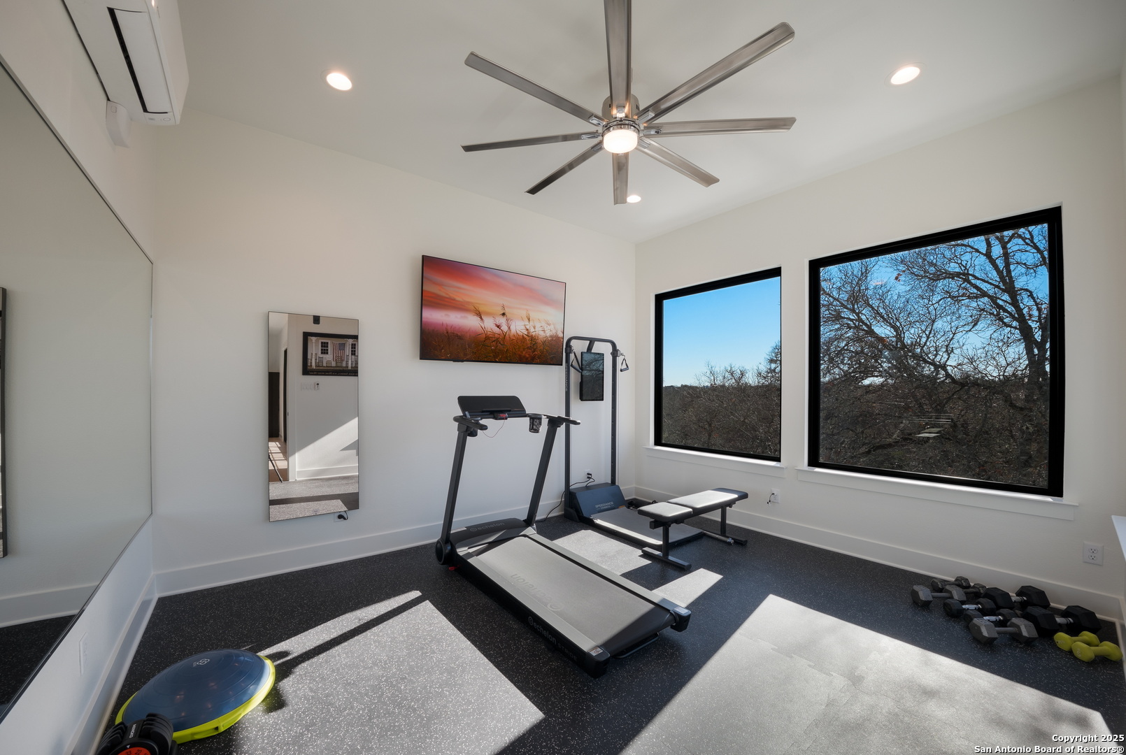 1341 Palmetto Spring Branch Spring Branch, TX 78070 - Photo 60 of 64 a room with gym equipment and a flat screen tv