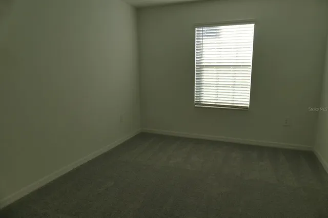 a view of a small space with a window