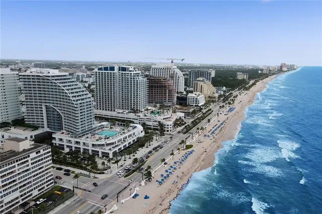 a view of a city with tall buildings