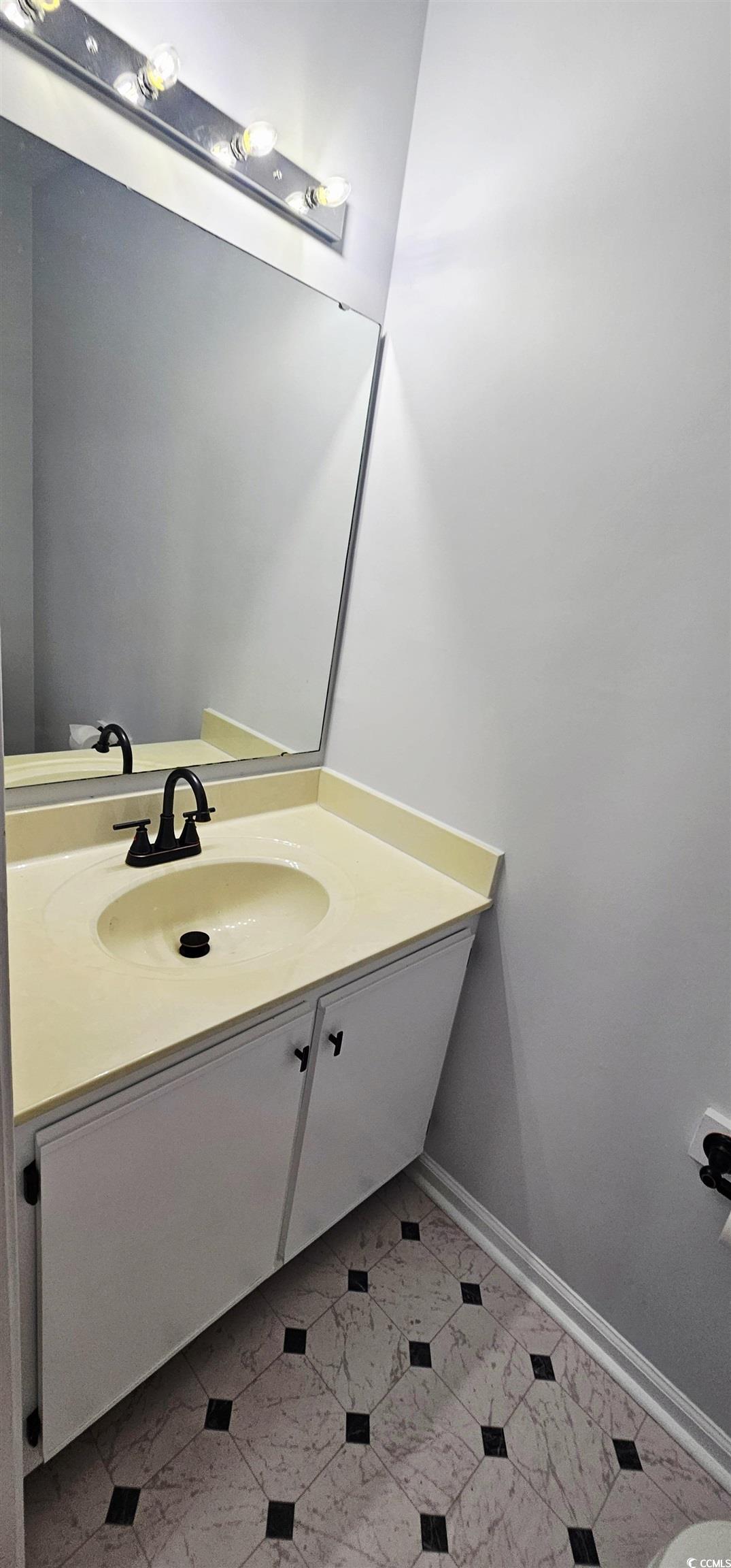 615 13th Avenue South, Unit 137 Surfside Beach, SC 29575 - Photo 16 of 40 Half bathroom with vanity and baseboards