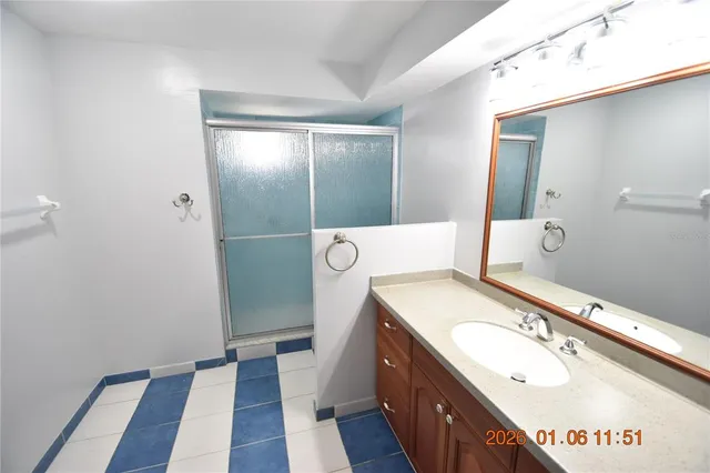 a bathroom with a window