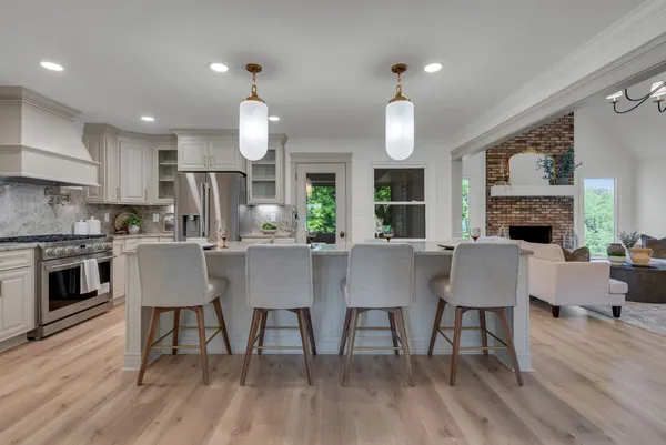 a view of cabinets with wooden floor