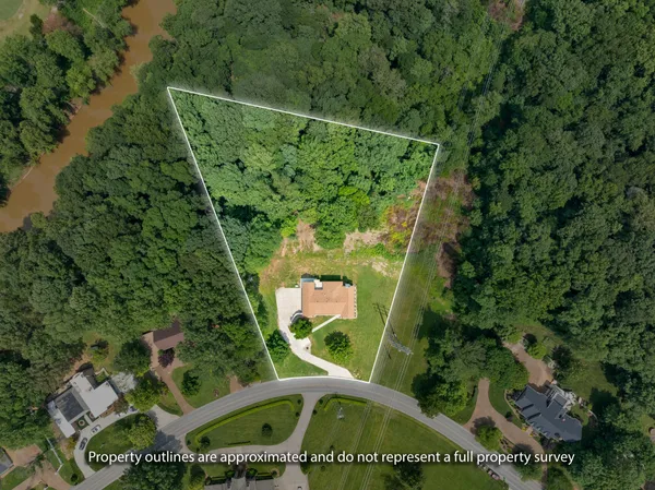 a backyard of a house with lots of green space